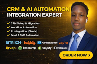 setup CRM bitrix24 insightly getresponse zapier vapi basecamp shopify instapage
