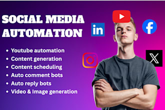 social media automation, youtube faceless video, instagram chatbot, manychat