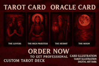 create tarot card design oracle cards illustration playing cards tarot reading