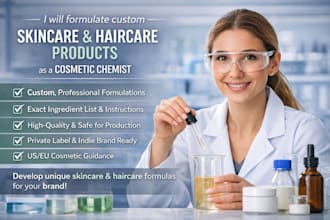 formulate custom skincare and haircare products as a cosmetic chemist