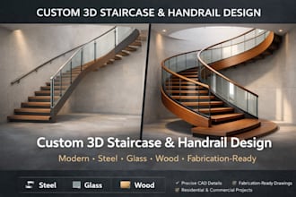 design custom 3d staircases, spiral stairs, and handrails for your home