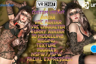 do custom vrchat avatar vrc avatar furry avatar 3d model vrc anime nsfw avatar