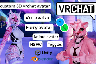 custom 3d furry vrchat avatar vrc avatar furry nsfw avatar vr character model