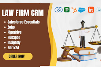 law firm CRM hubspot salesforce essentials zoho pipedrive insightly bitrix24