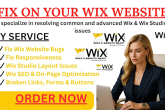 fix wix website bugs fix responsiveness wix seo issues wix studio layout issue