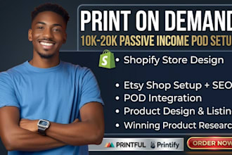 etsy pod digital product etsy shopify print on demand etsy shop printfy printful