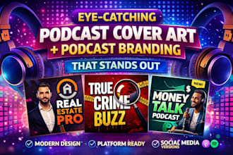 design eye catching podcast cover art and podcast branding that stands out