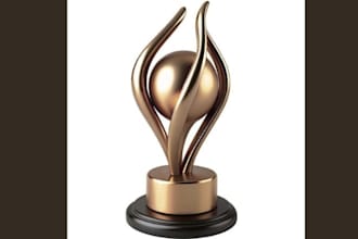 create professional 3d trophy and award design with high quality render