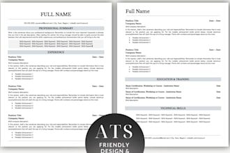 ats friendly resume templates cover linkedin, tech, sales for etsy shop resale