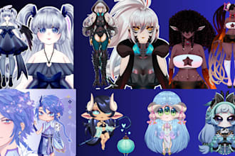draw anime characters illustration anime pfp vtuber model art orginal character