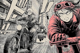 draw manga comic book, webtoon anime illustration