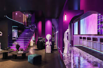 3d interior design lounge, bar, night club, cafe, restaurant