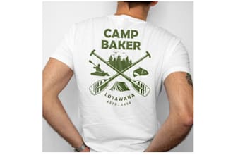 make magnificent retro camp logo for a house on the lake