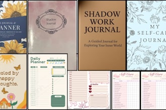 design a life planner, wellness planner, prayer journal checklists journal ebook