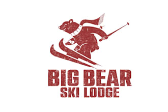 design best quality big bear ski lodge logo