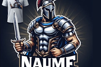 make custom t shirt mascot gladiator logo