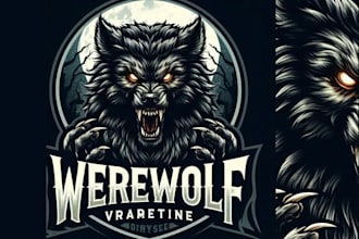 create amazing horror werewolf logo with free source file
