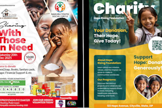 design non profit charity fundraising flyer tax donations in hours