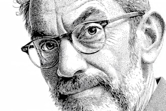 draw a wsj style hedcut portrait