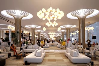 build luxury interiors,3d lobby, office, airport lounge, commercial space design