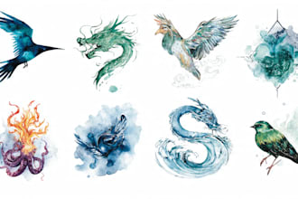 custom a watercolor tattoo design