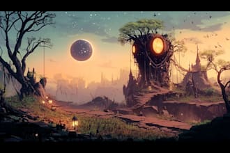 make an fantasy landscape or environment in the world