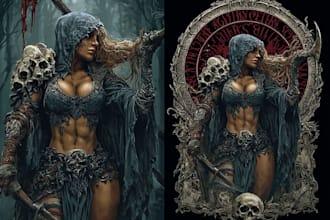 create professional horror illustration and dark artwork