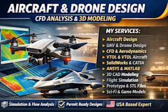 aircraft design drone design cfd analysis 3d design solidworks prototype design