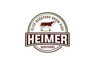 design classic animal show pig farm logo