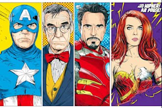 draw comic superhero pop art portraits