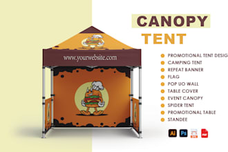 design tent, table cover, flag and canopy tent