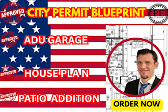 do city permit blueprints architect for house plan,adu,garage,deck,patio ,shed