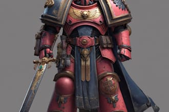 create warhammer 40k character art, grimdark illustrations