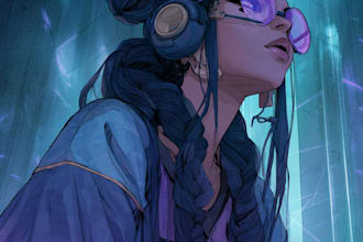 create a cyberpunk futuristic city illustration