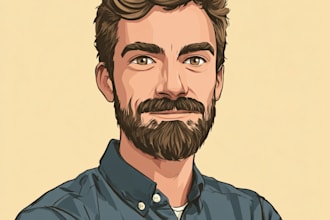 draw cartoon vector portrait with your face