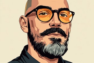 draw cartoon vector portrait with your face