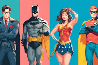 draw comic superhero pop art portraits