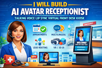 build ai avatar receptionist talking voice lip sync virtual front desk kiosk