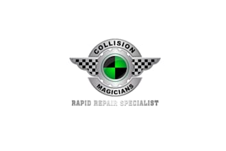 create automotive classic logo for collision magicians
