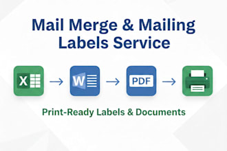 do mail merge for letters, envelopes, photo and documents
