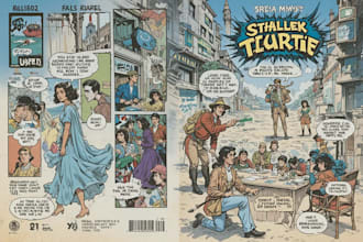 draw a cover art or comic cover art