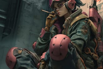 make a cyberpunk futuristic city art