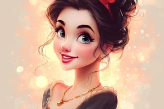 design a cartoon portrait in disney cartoon