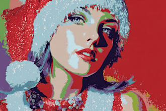 make a christmas card or a christmas themed pop art portrait