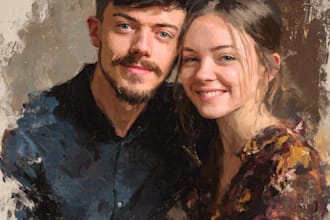 make digital realistic portrait art oil painting style