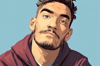 create a cartoon vector portrait