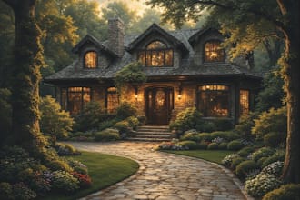 design beautiful garden and landscape illustrations