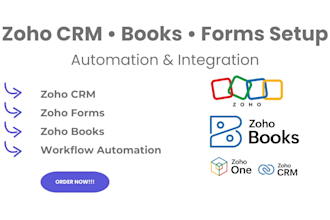 setup and customize zoho CRM, books, forms,  and automation