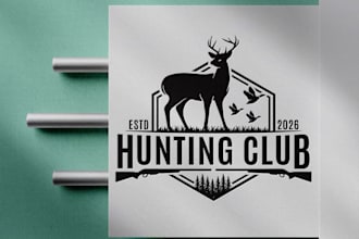 design a vintage hunting, fishing and outdoor logo