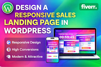 design a responsive sales landing page in wordpress